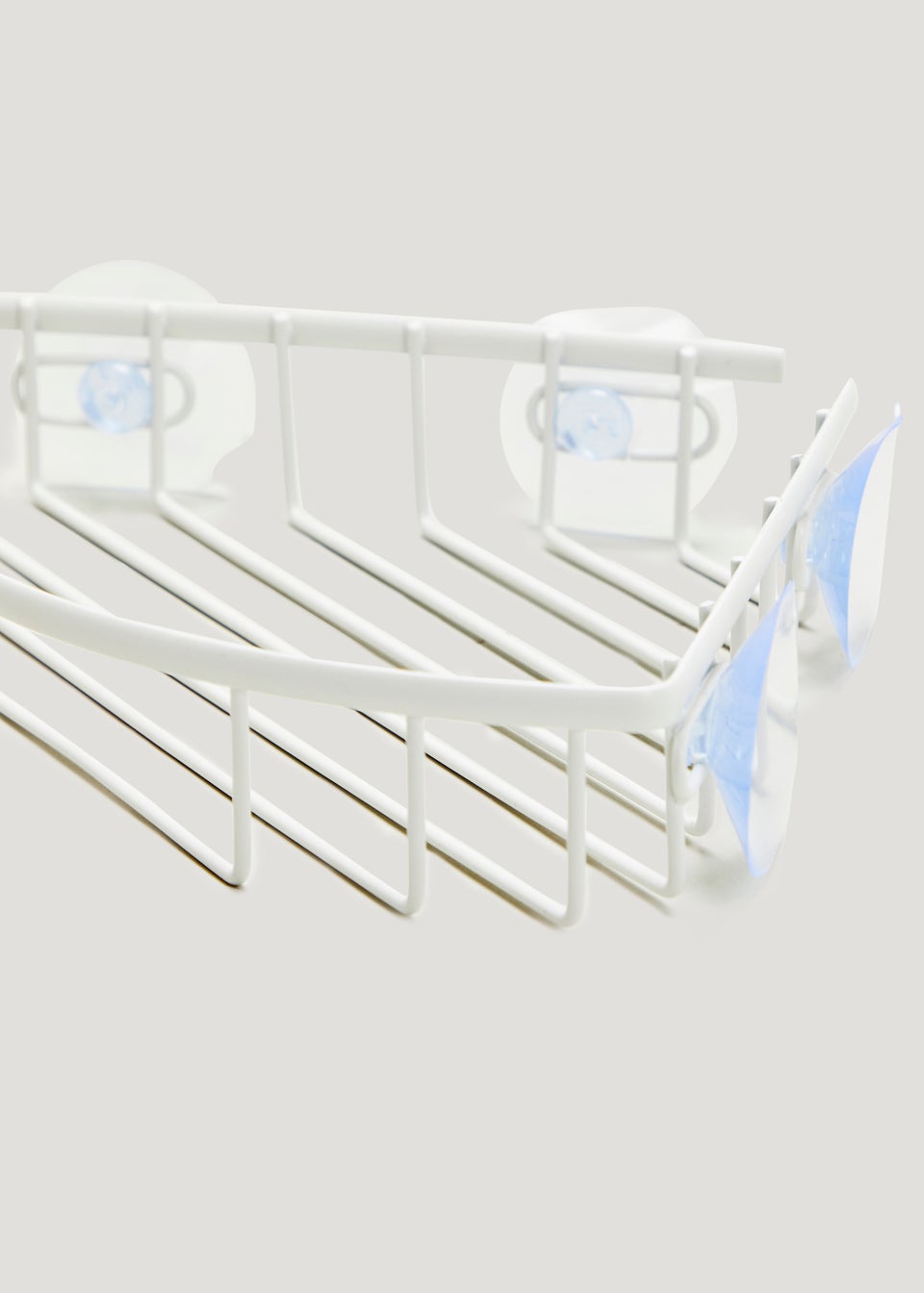 White Wire Corner Shower Basket (0.5cm x 19.5cm x 27cm)