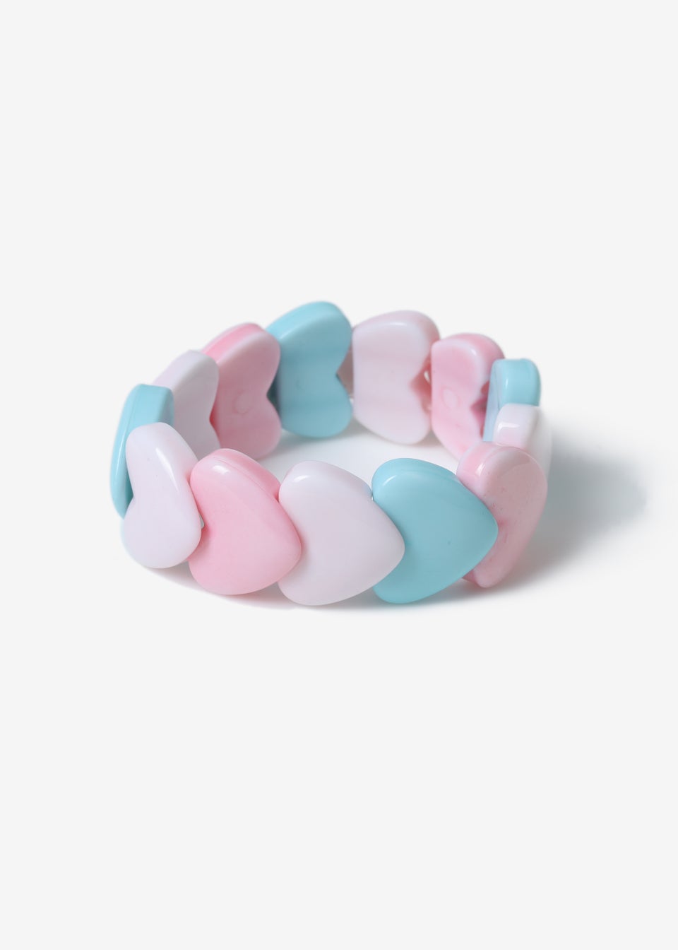 Girls Pastel Heart Stretch Bracelet