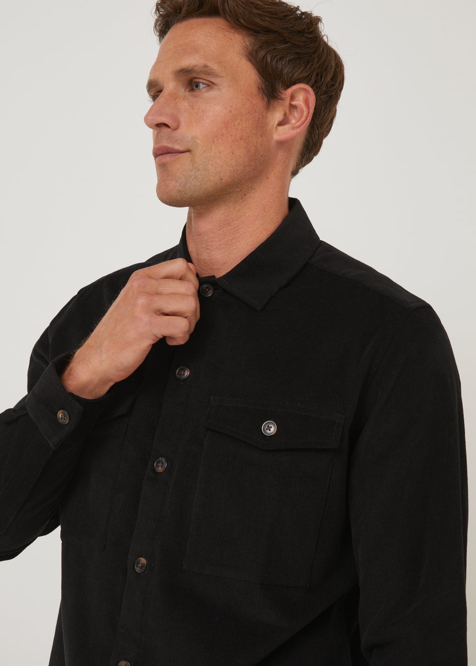 Black Cord Twin Pocket Shirt