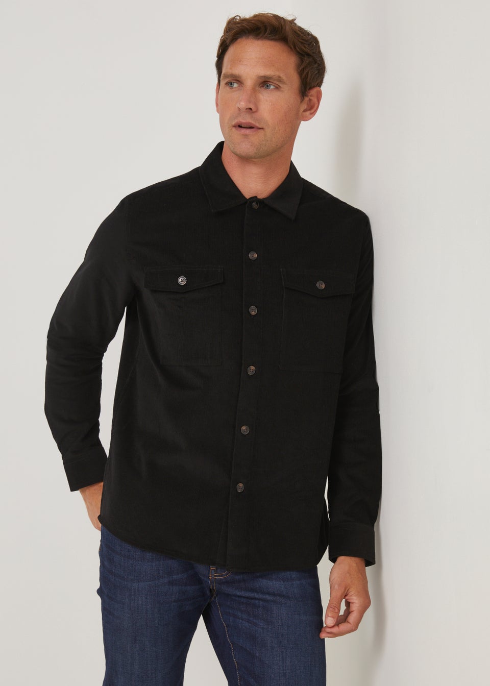 Black Cord Twin Pocket Shirt