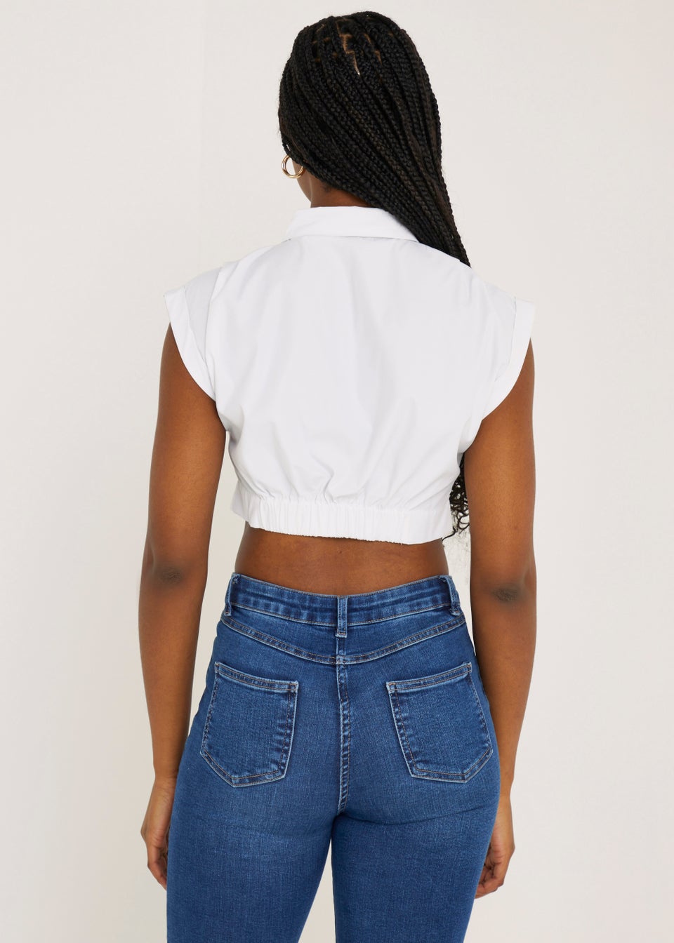 JDY Sierra White Cropped Top