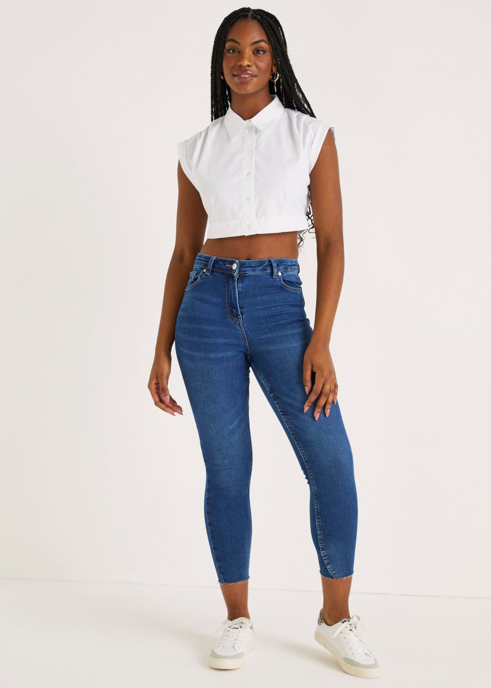 JDY Sierra White Cropped Top