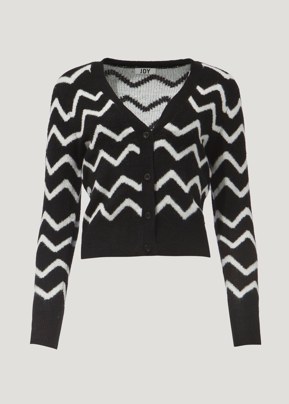 JDY Bonnie Black Zig Zag Cardigan