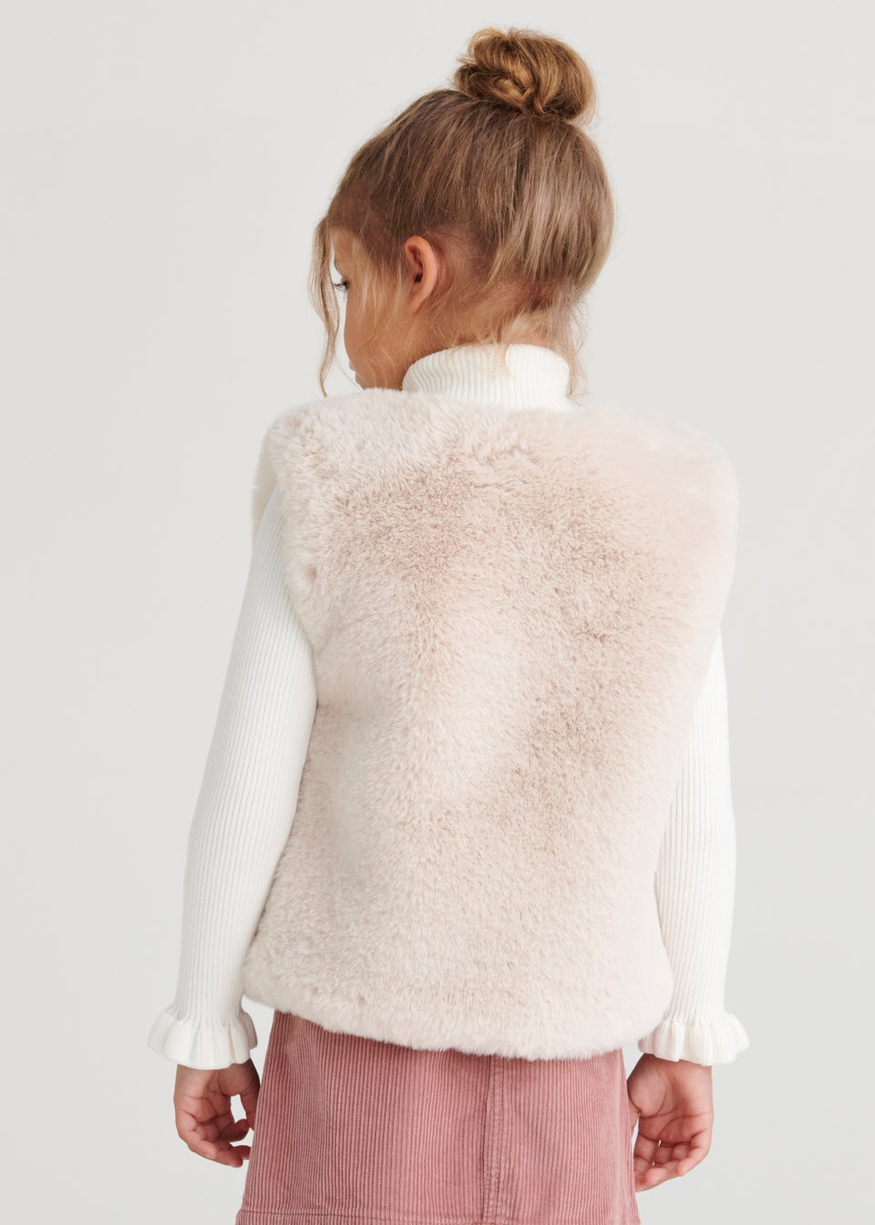 Cream faux fur gilet shop