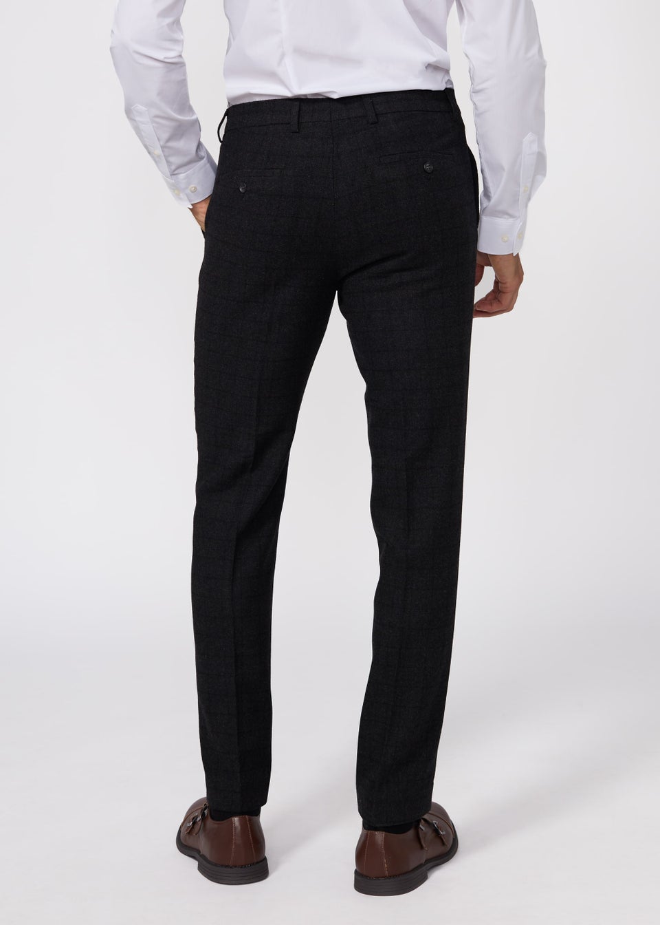 Broken Stitch Charcoal Fitzgerald Suit Slim Fit Trousers - Matalan