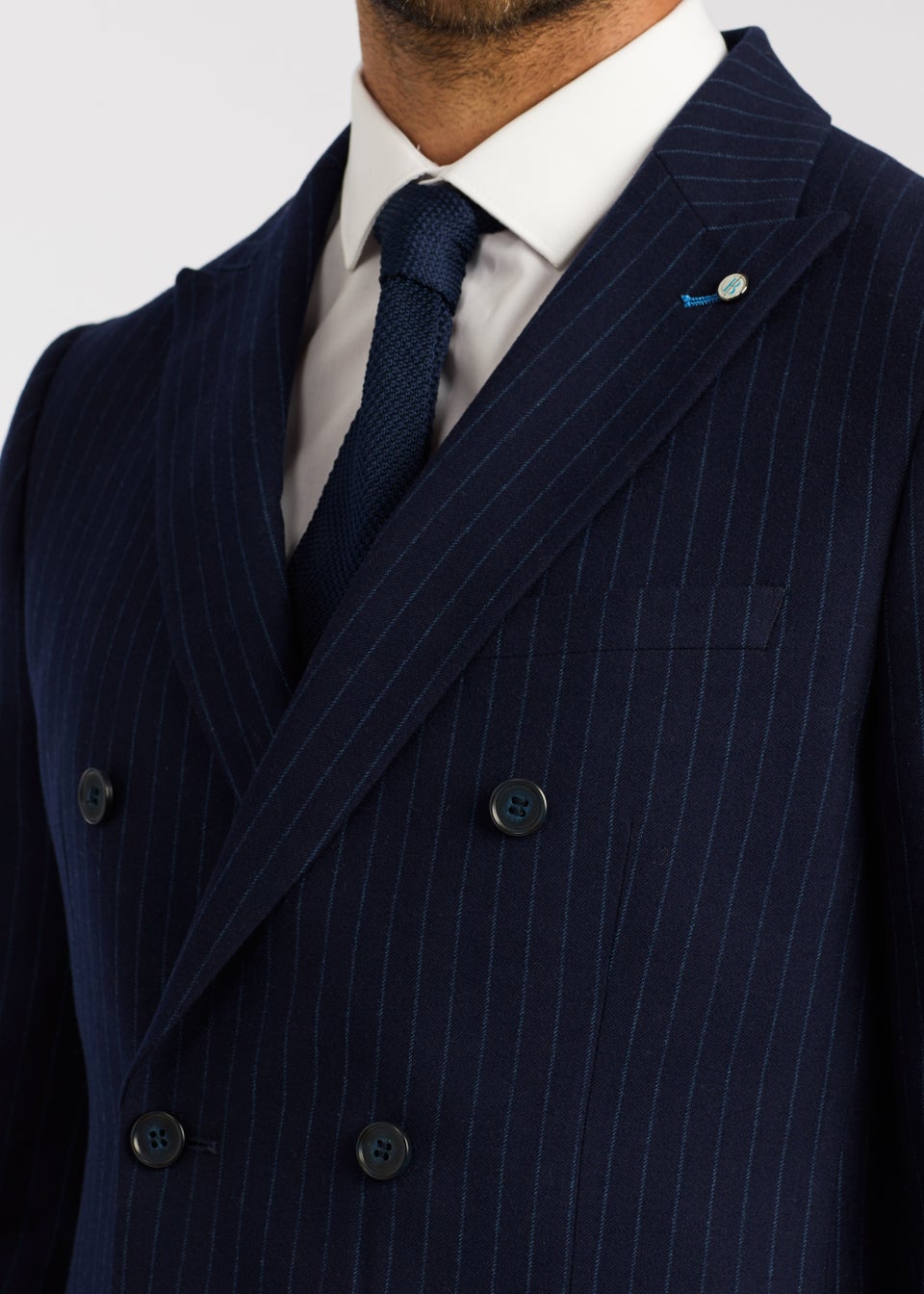 Broken Stitch Yeats Navy Pinstripe Suit Jacket