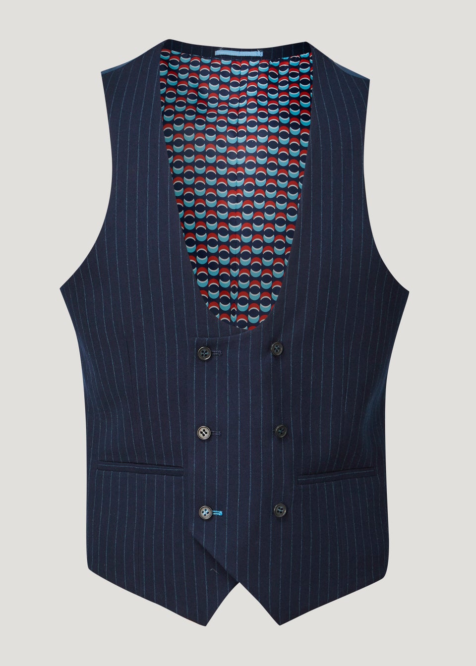 Broken Stitch Yeats Navy Pinstripe Suit Waistcoat