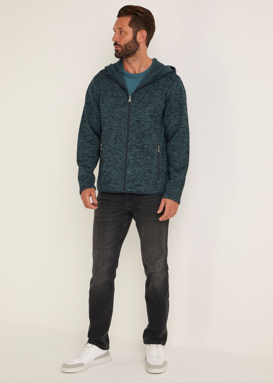 Lincoln Teal Hooded Fleece Jacket