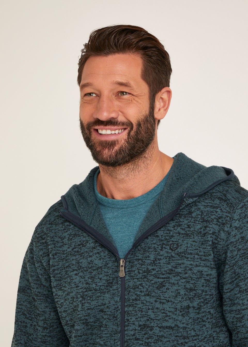 Lincoln Teal Hooded Fleece Jacket