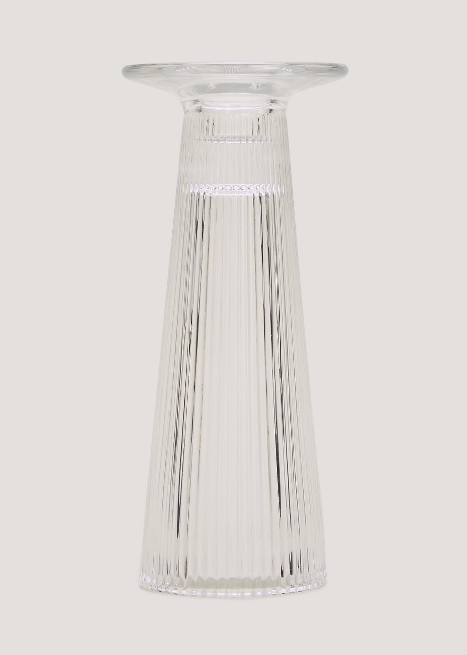 Ribbed Glass Candle Holder (16cm)