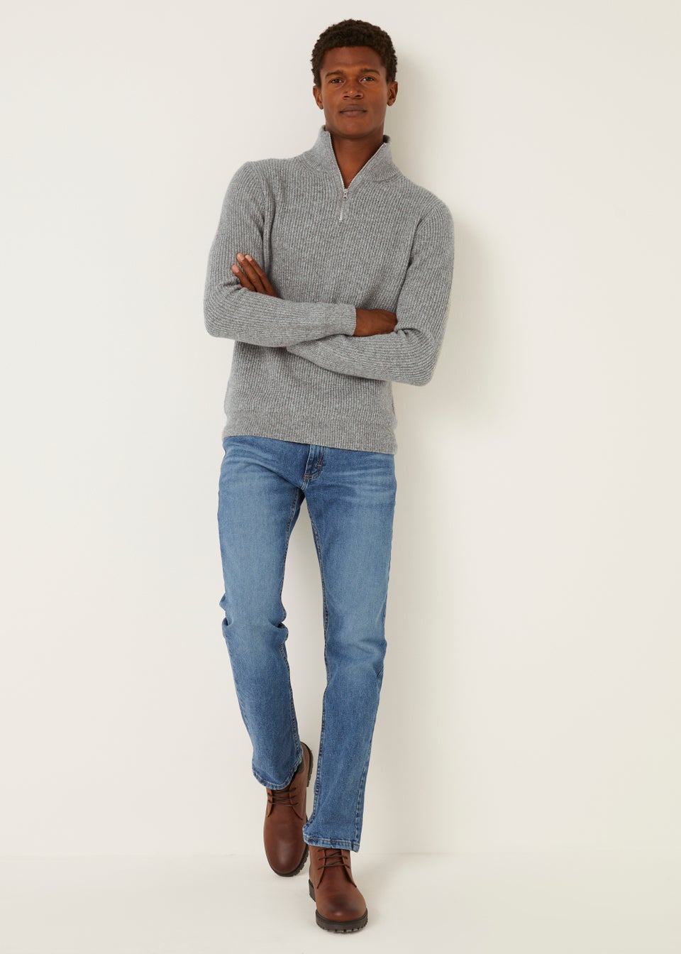 Grey Midweight 1/4 Zip Jumper