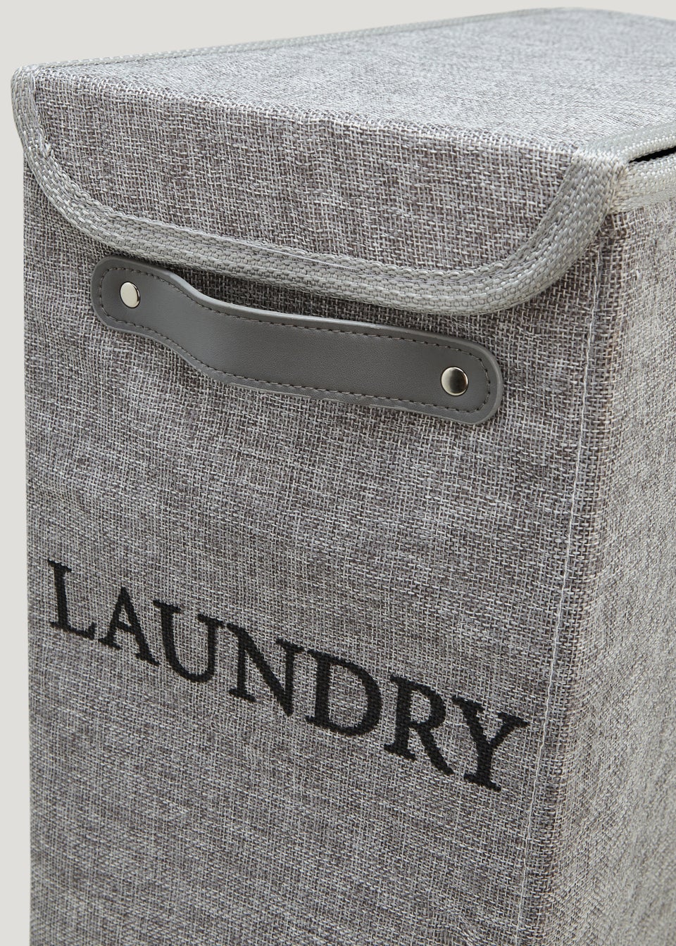 Grey Space Saving Laundry Basket (60cm x 40cm x 21cm)