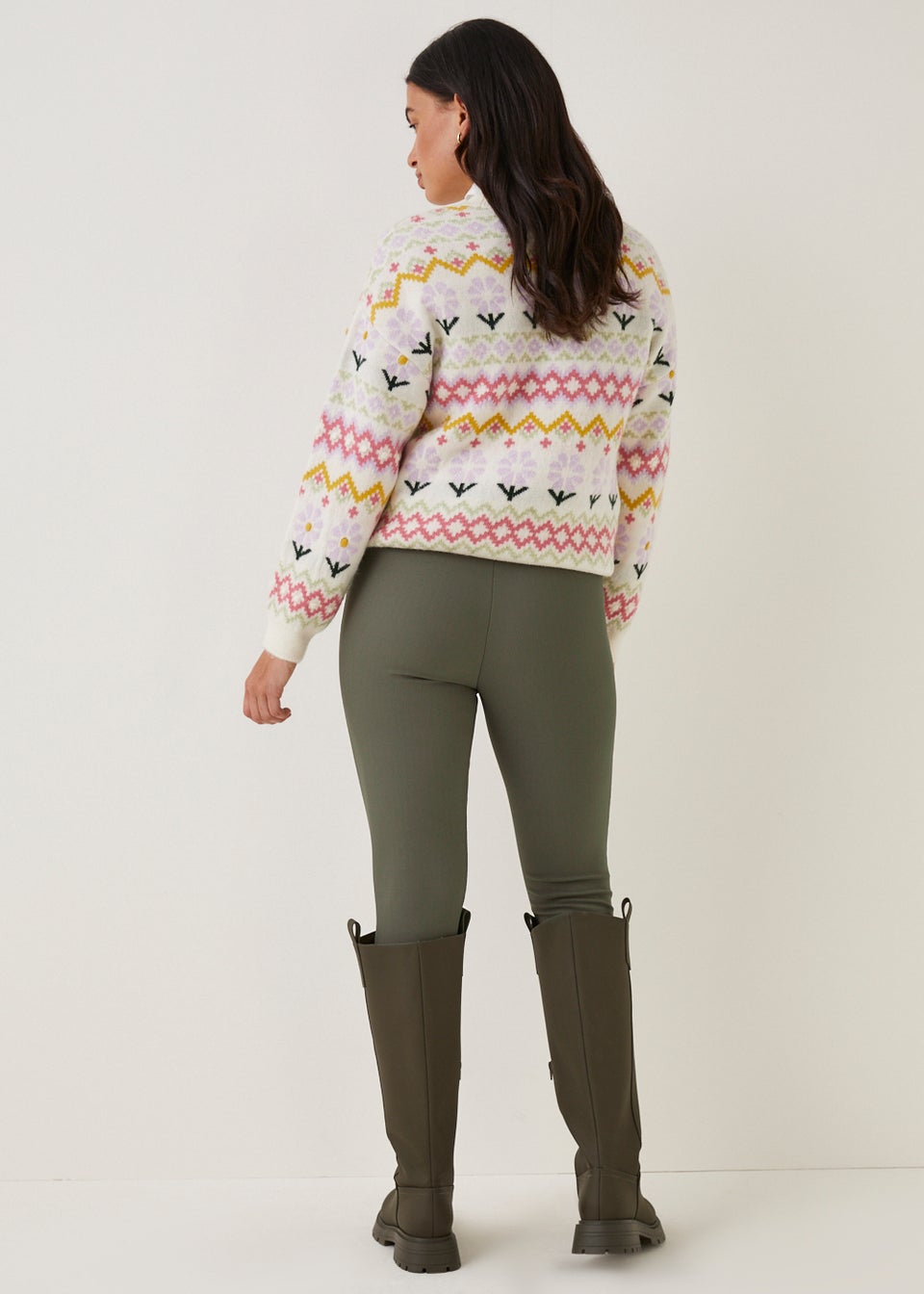 Khaki Ribbed Ottoman Leggings