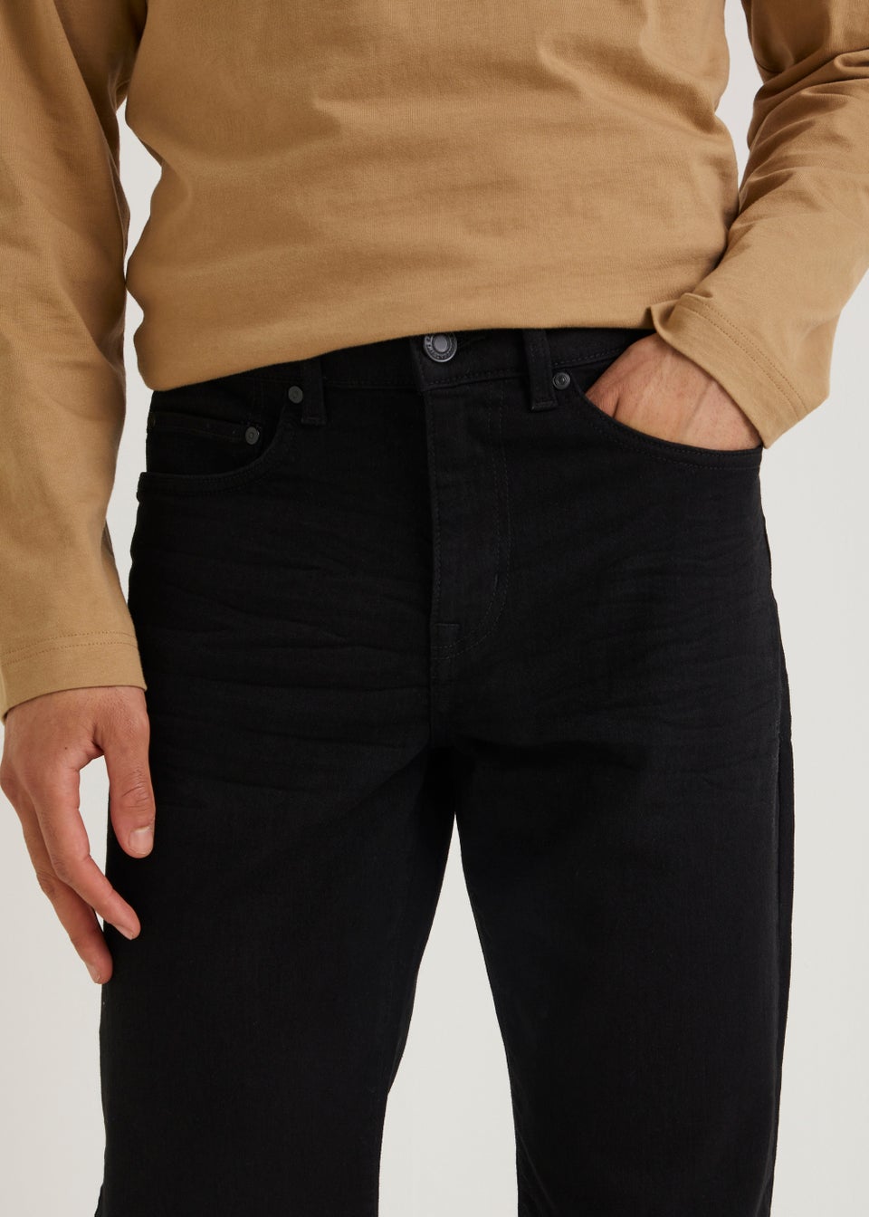 Black Stretch Straight Fit Jeans