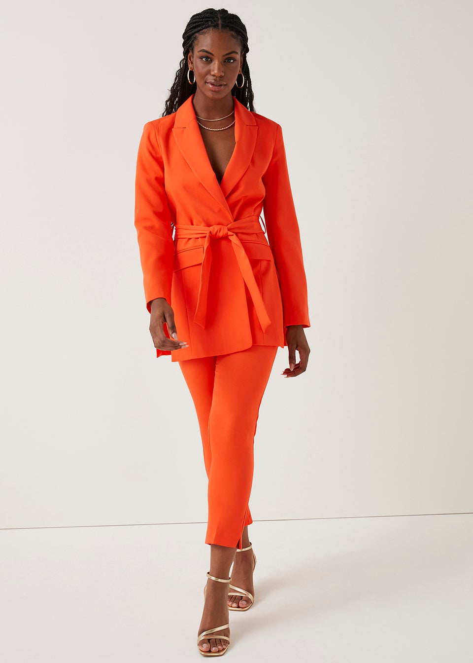 Be Beau Orange Belted Co Ord Blazer Matalan