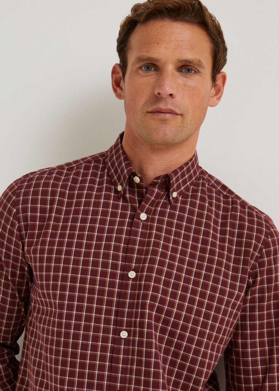 Burgundy Micro Check Shirt