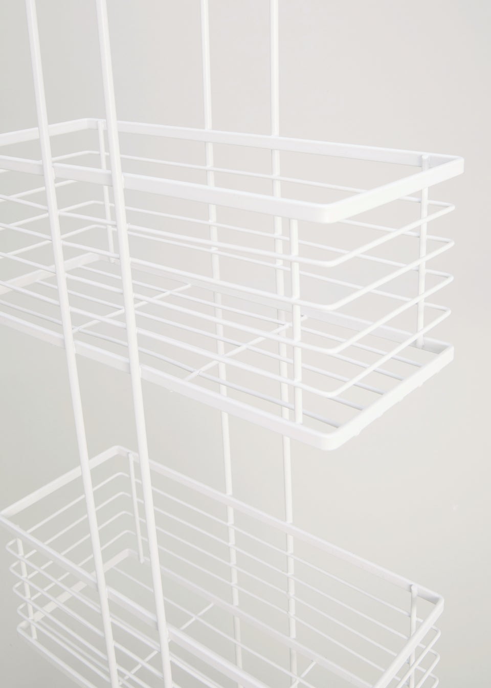 White 3 Tier Wire Storage Caddy (82cm x 13cm x 30cm)