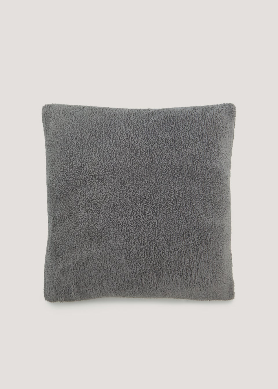 Grey Teddy Fleece Cushion (43cm x 43cm)