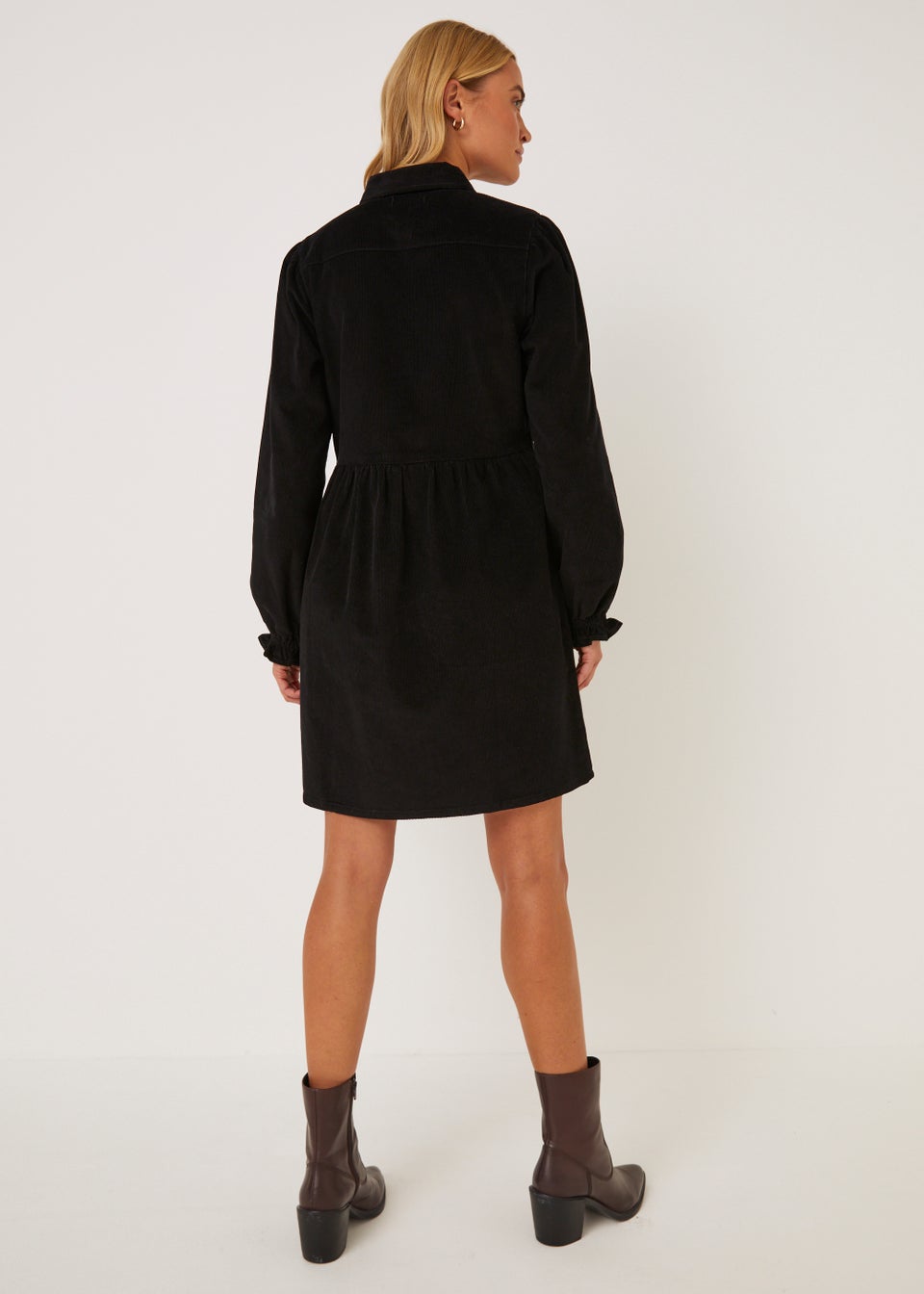 Black Cord Shirt Dress
