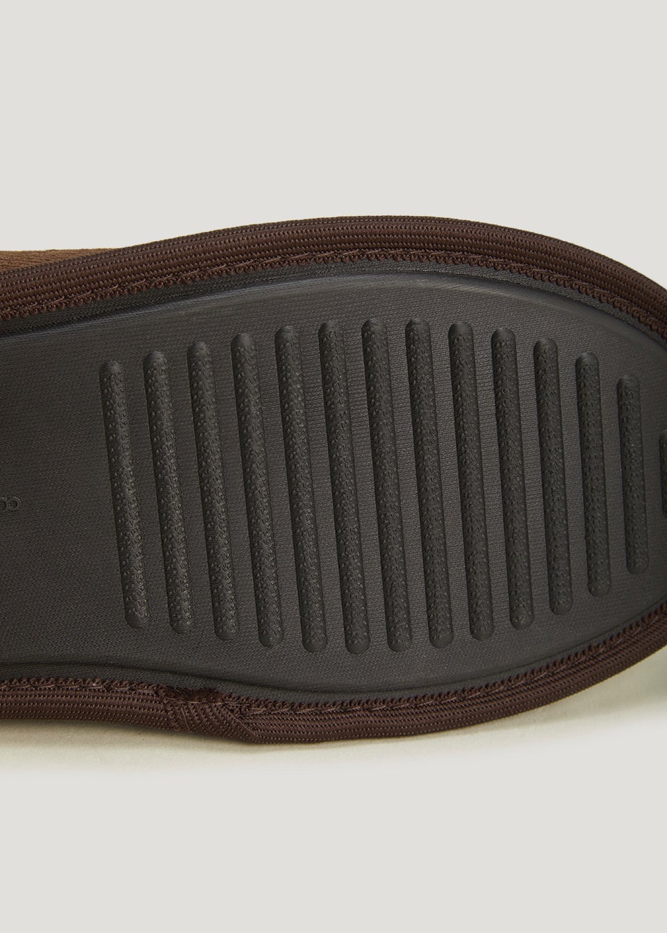 Brown Ribbed Mule Slippers