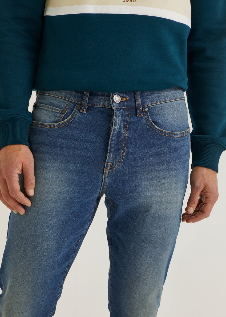 Blue Tint Stretch Skinny Fit Jeans