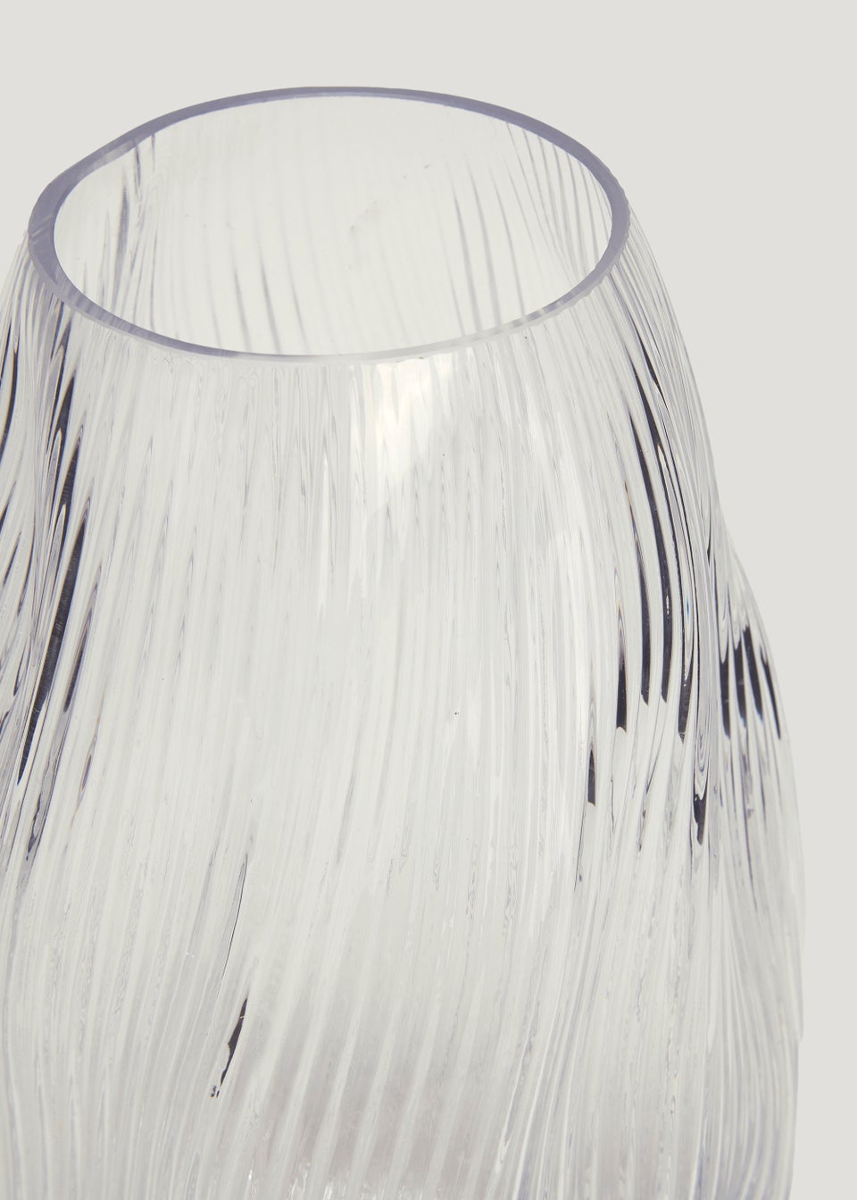Clear Ripple Glass Vase (15cm x 15cm x 29cm)