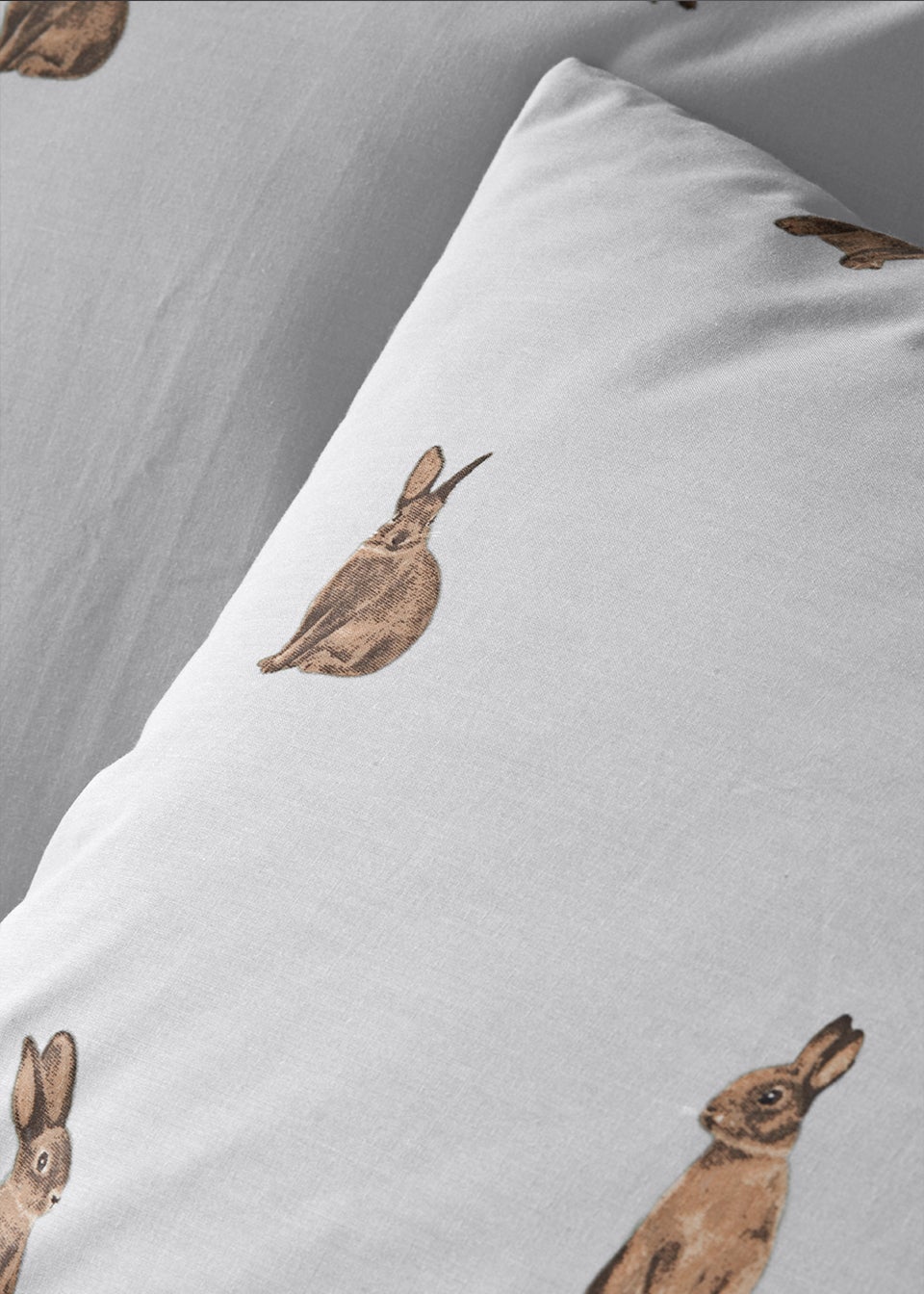 Grey Polycotton Bunny Duvet Cover