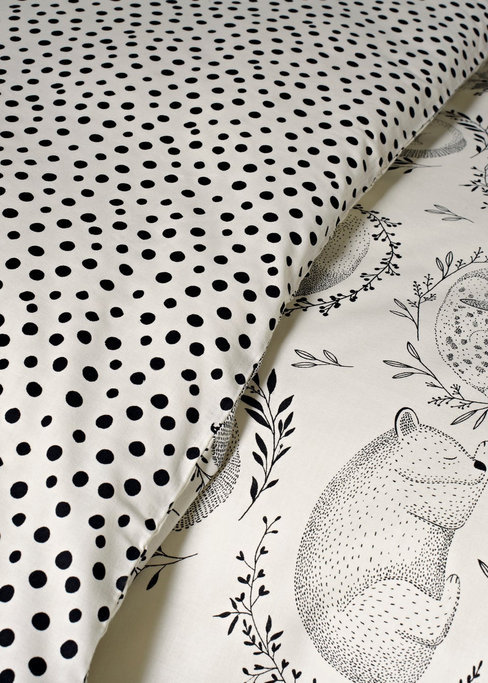 Monochrome Woodland Print Duvet Cover