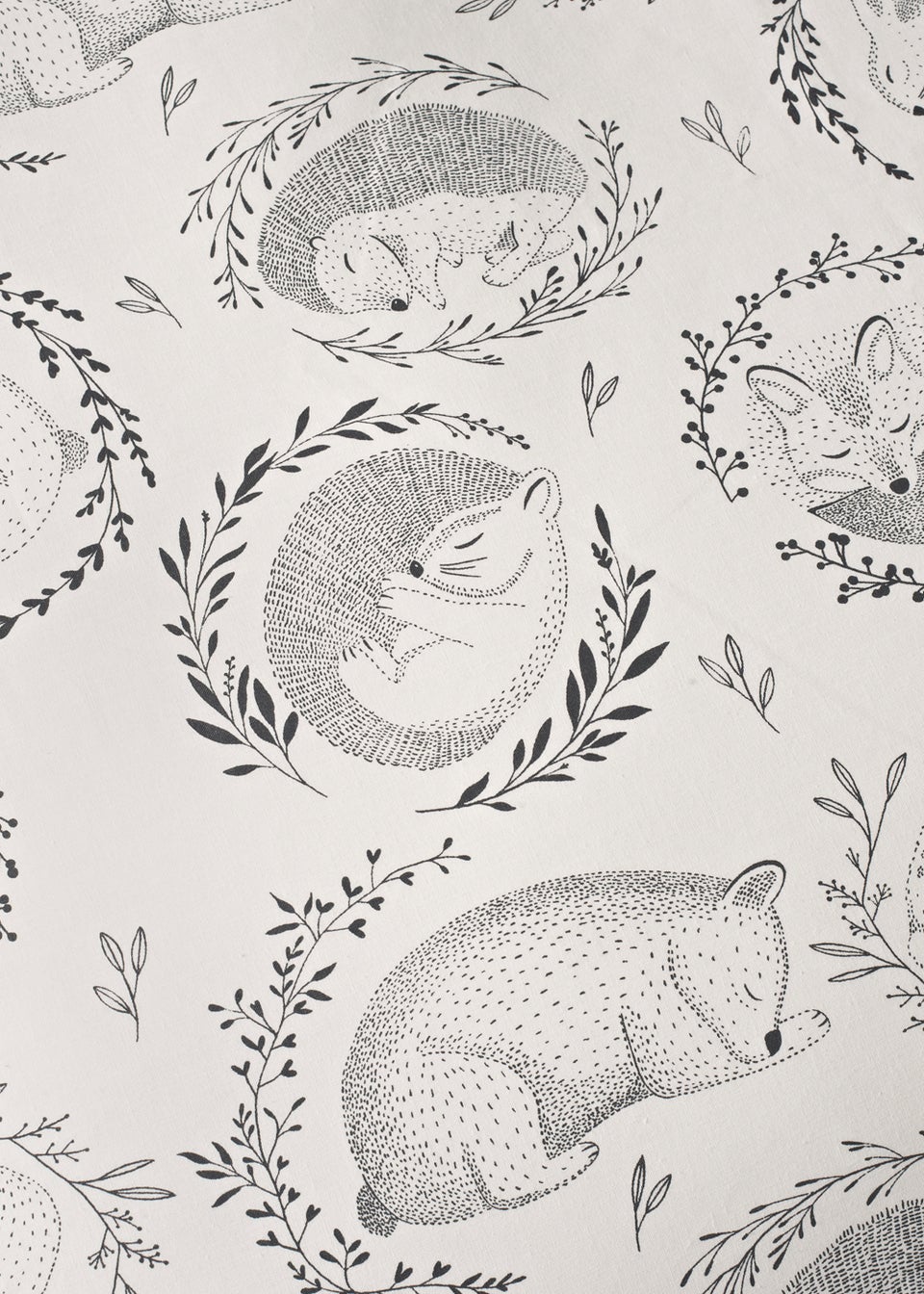 Monochrome Woodland Print Duvet Cover