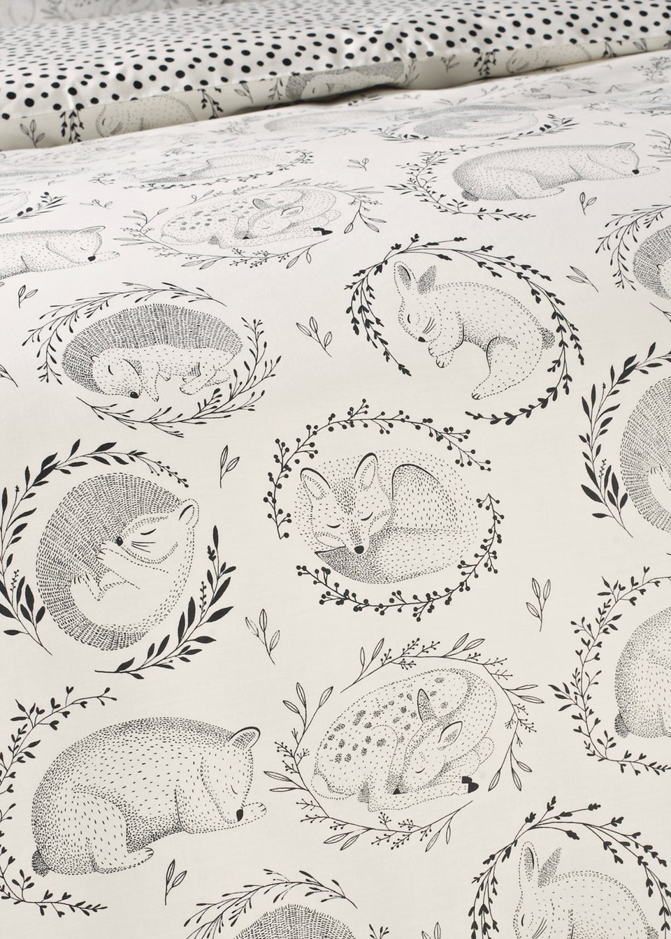 Monochrome Woodland Print Duvet Cover