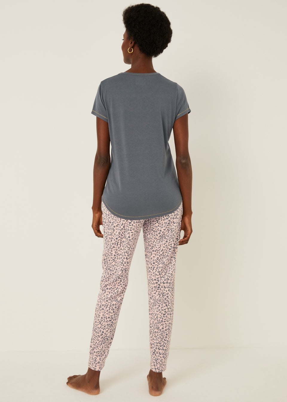 Animal Print Fleece Pyjama Set In Bundle Bag