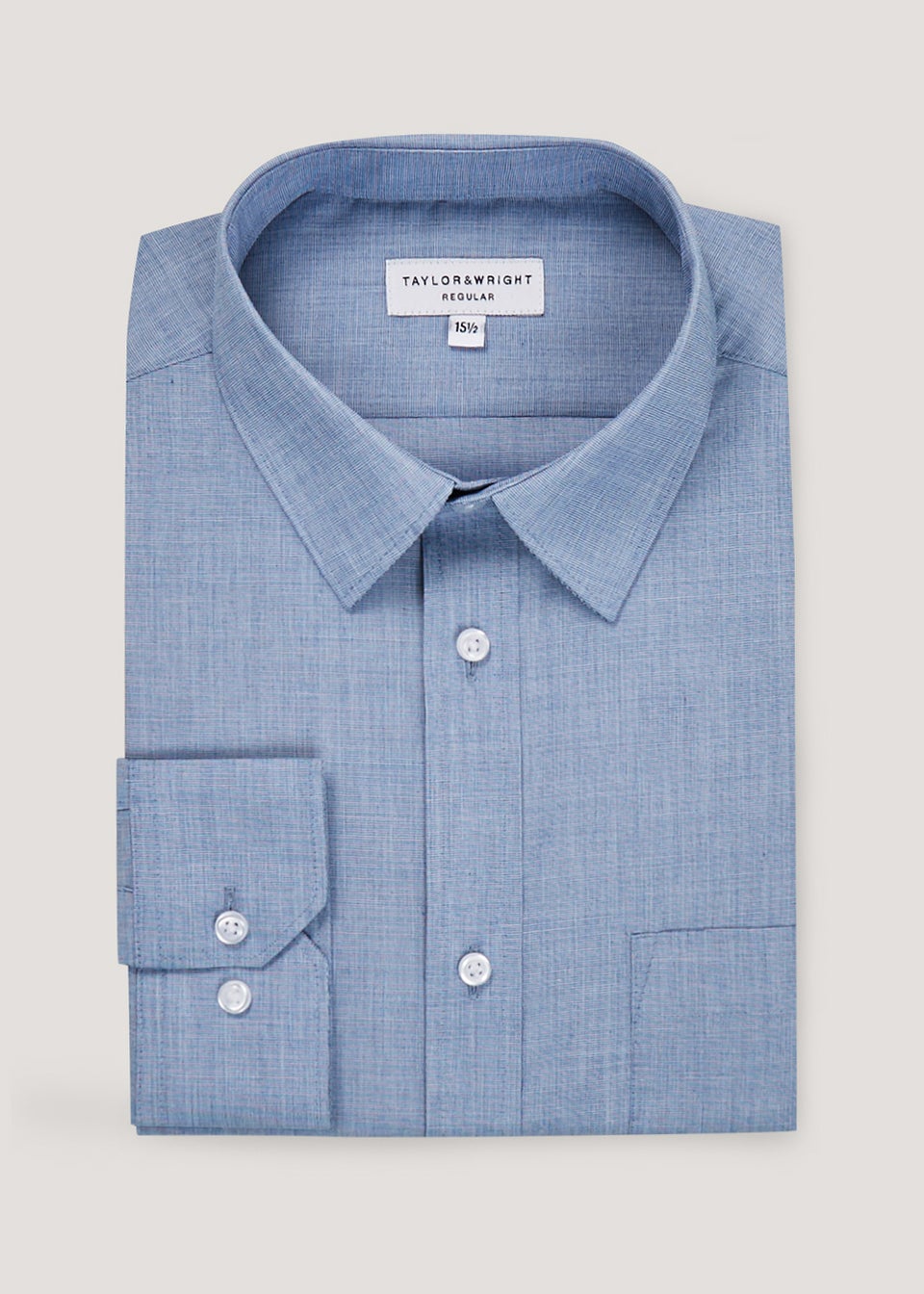 Taylor & Wright Blue Marl Easy Care Regular Fit Shirt
