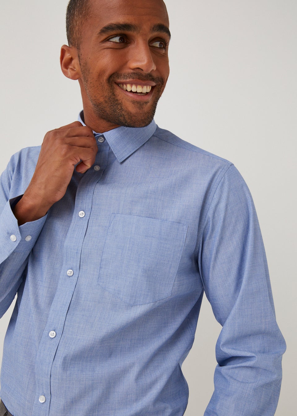 Taylor & Wright Blue Marl Easy Care Regular Fit Shirt