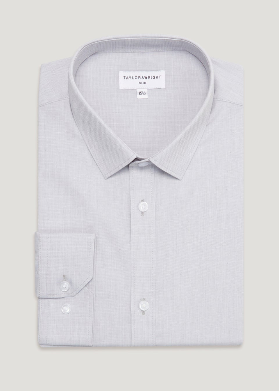 Taylor & Wright Grey Marl Easy Care Slim Fit Shirt