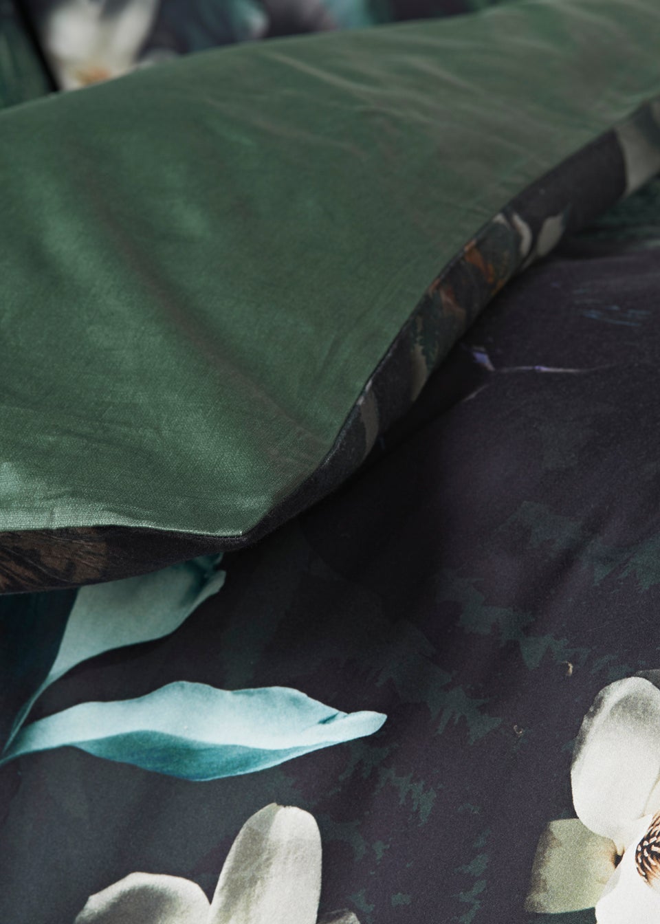 Black Floral Reversible Duvet Cover