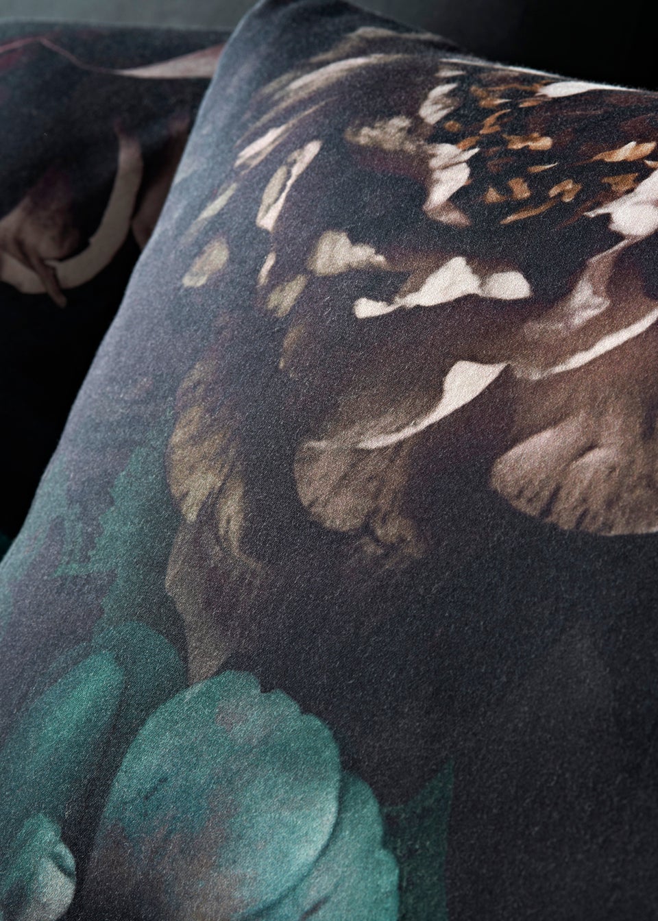 Black Floral Reversible Duvet Cover