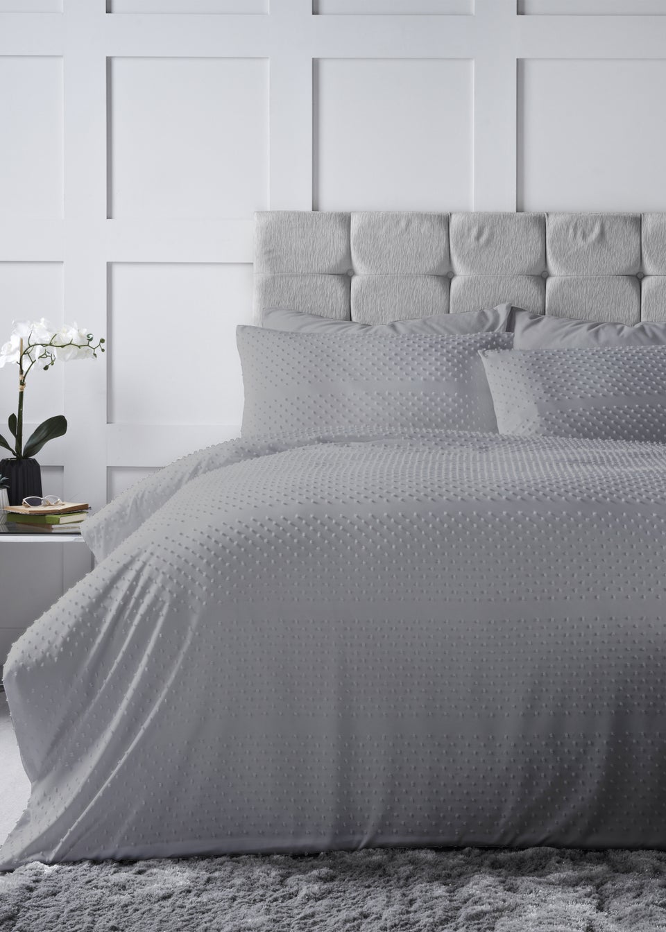 Grey Dobby Duvet Cover