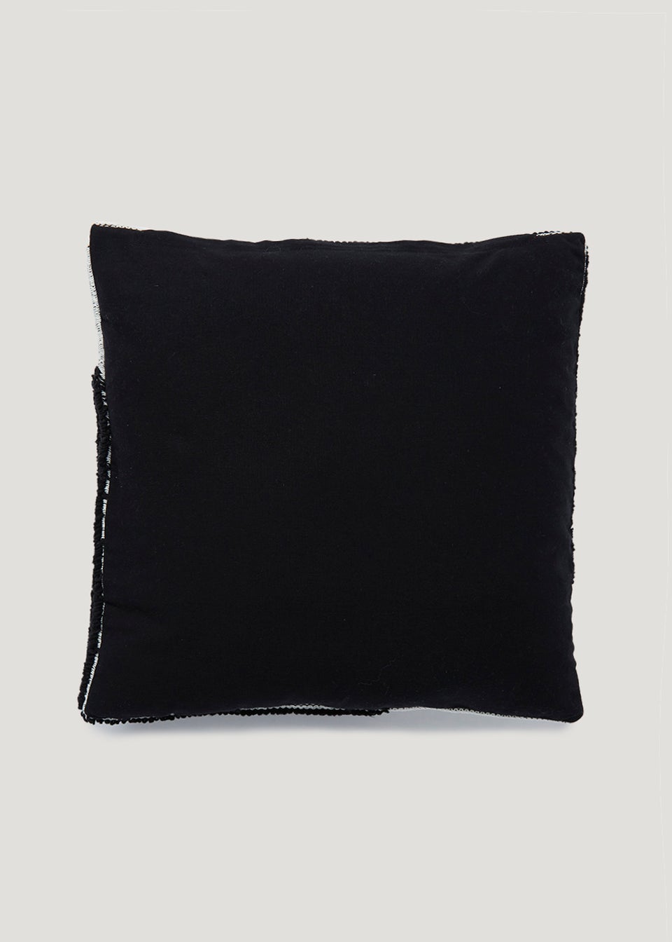 Black Colour Block Woven Cushion (43cm x 43cm)
