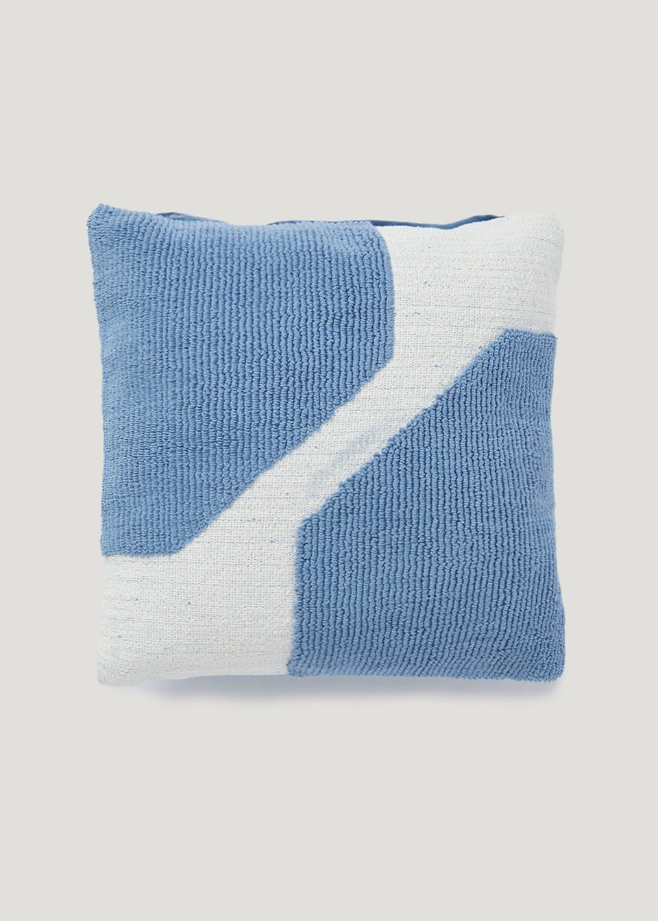 Blue Colour Block Woven Cushion (43cm x 43cm)