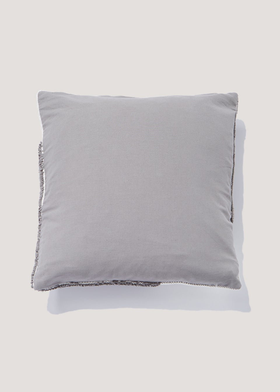 Grey Colour Block Woven Cushion (43cm x 43cm)