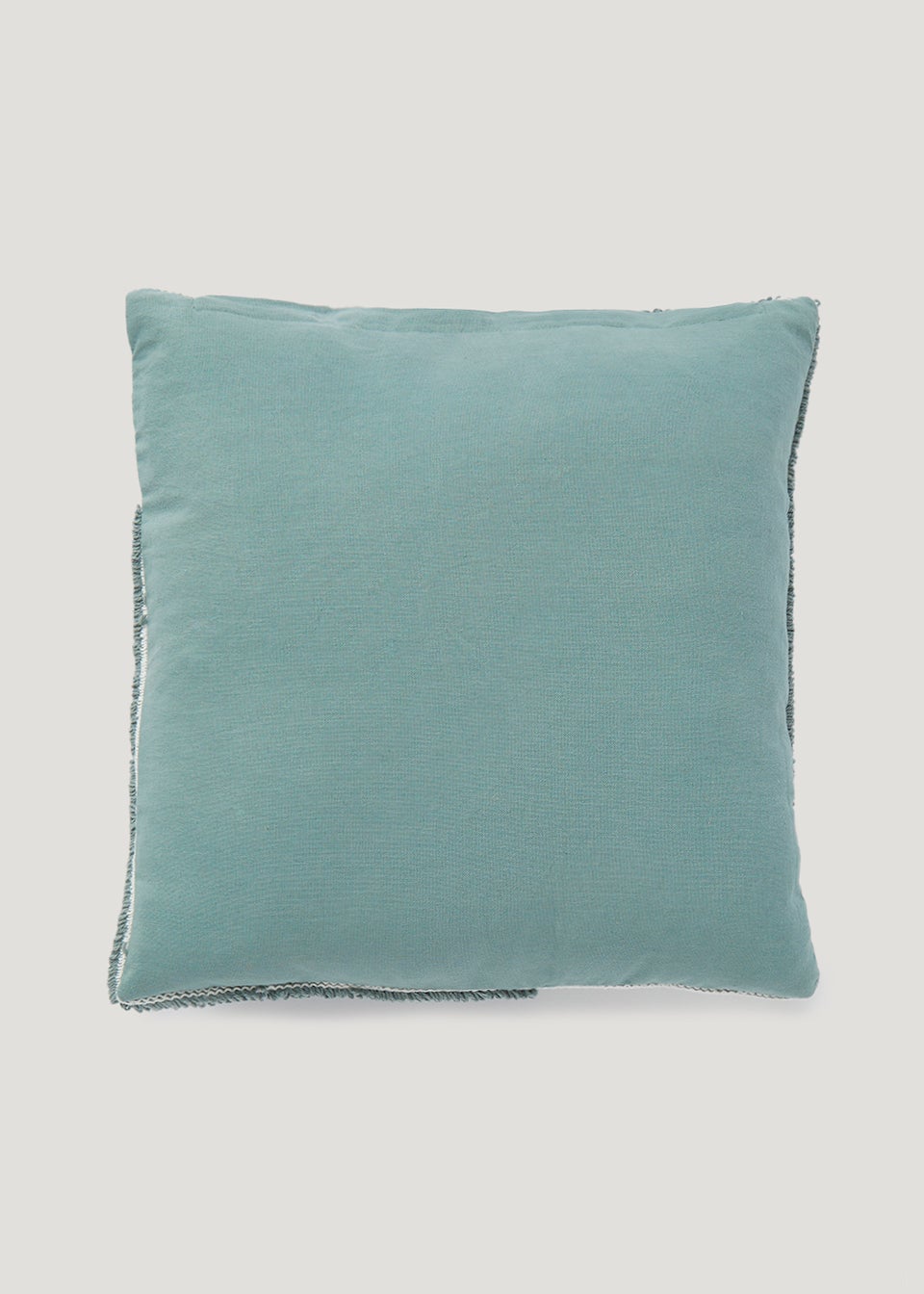 Green Colour Block Woven Cushion (43cm x 43cm)