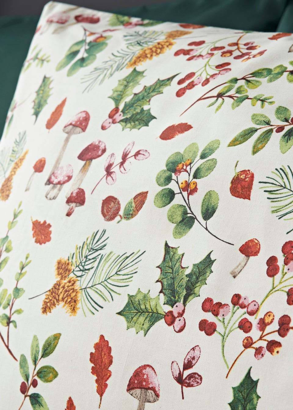 Green Woodland Christmas Duvet Cover