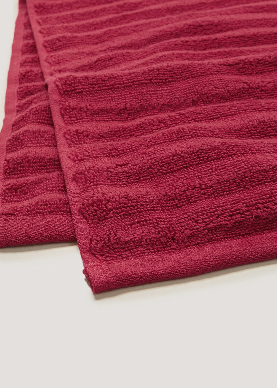 Red 100% Cotton Ribbed Towels