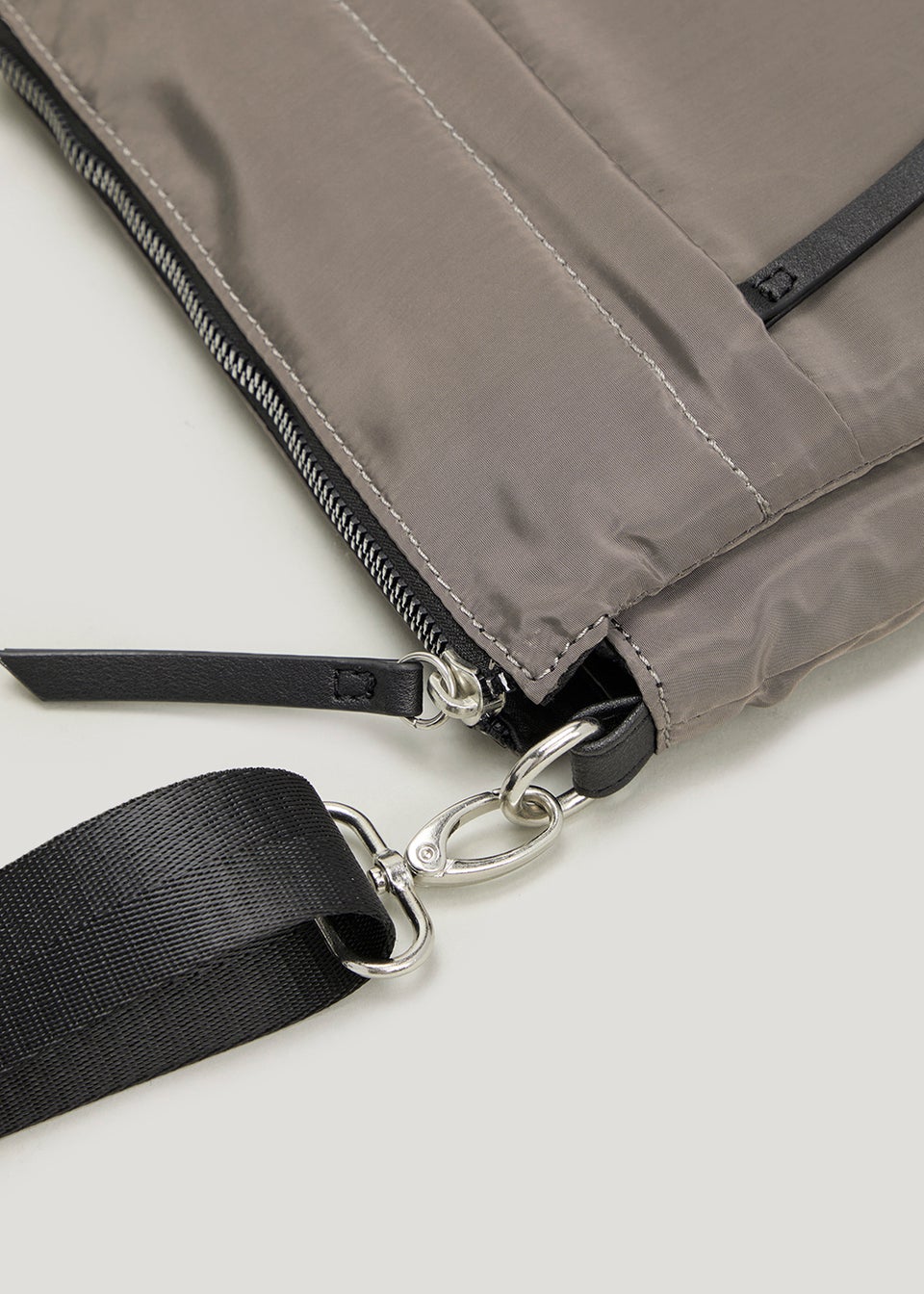 Taupe Nylon Messenger Bag