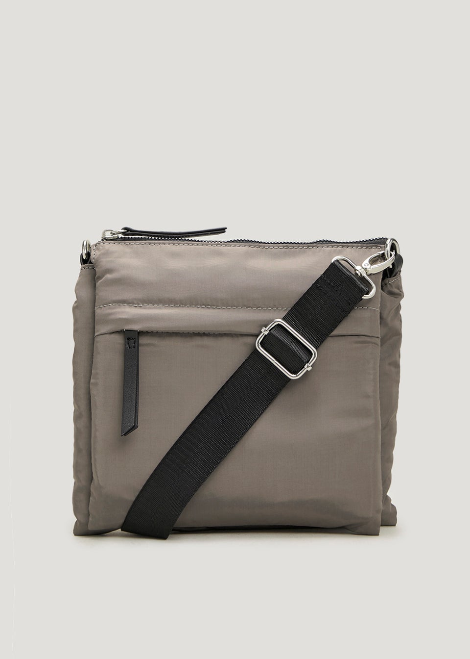 Taupe Nylon Messenger Bag
