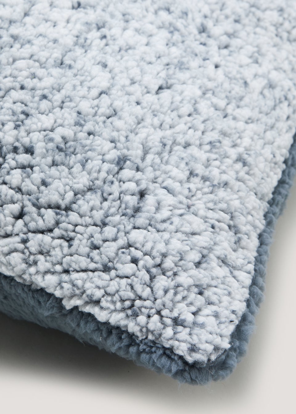 Blue Frosted Teddy Fleece Cushion (43cm x 43cm)