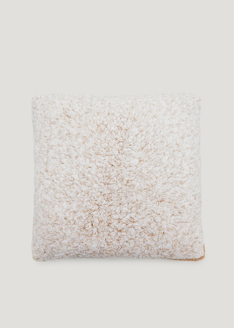 Beige Frosted Teddy Fleece Cushion (43cm x 43cm)