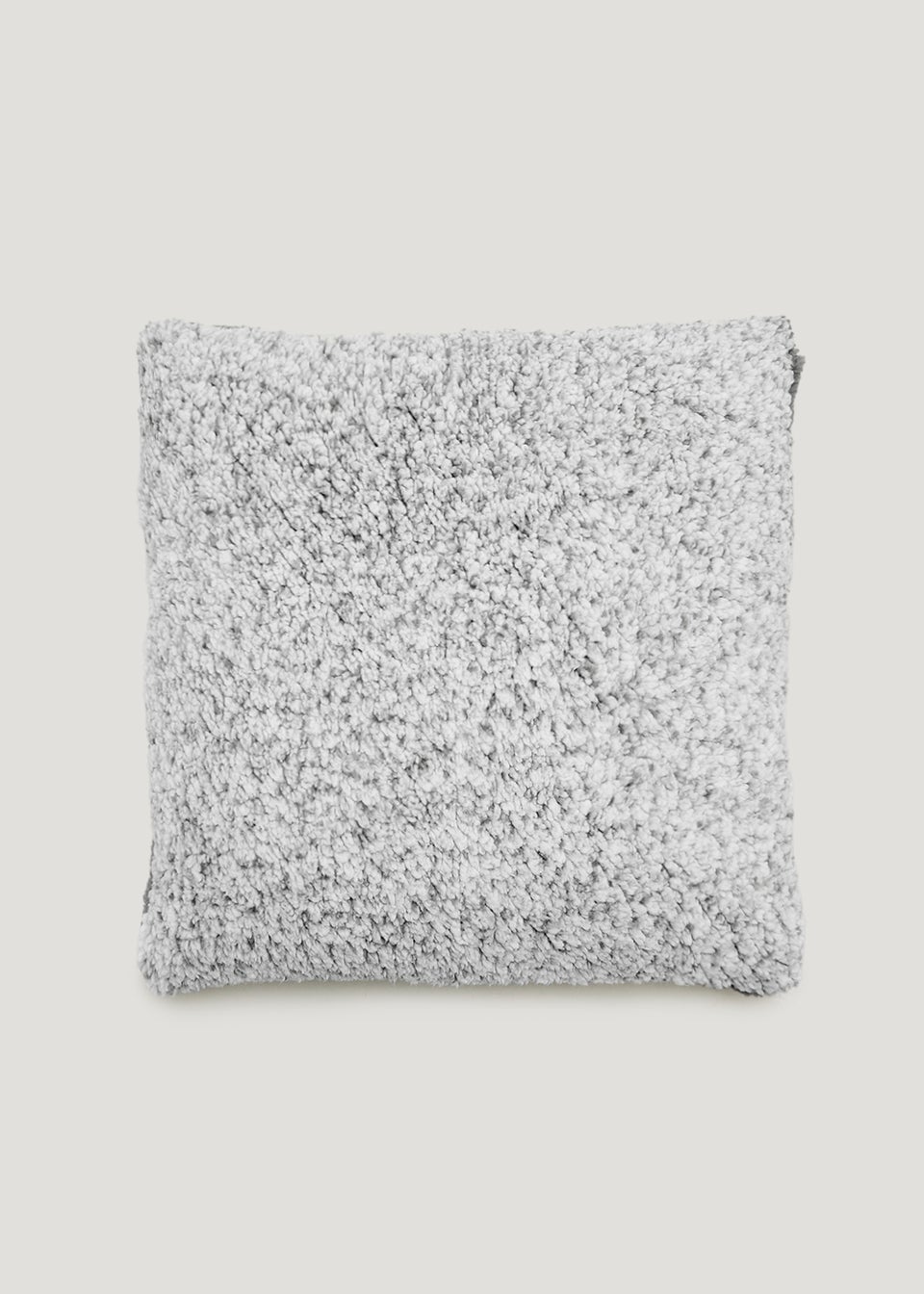 Grey Frosted Teddy Fleece Cushion (43cm x 43cm)
