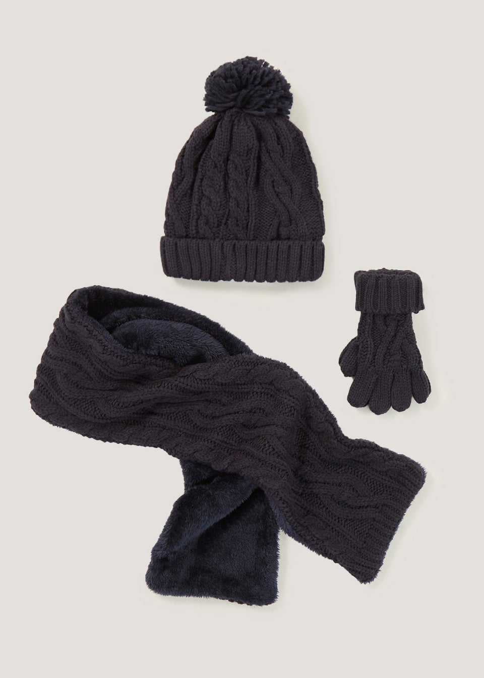 Childrens navy hat and scarf on sale
