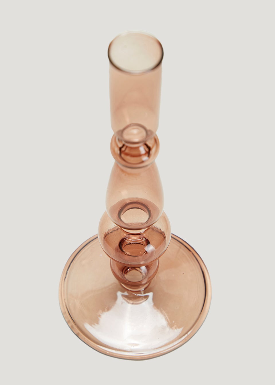 Amber Curve Glass Candle Holder (21cm)